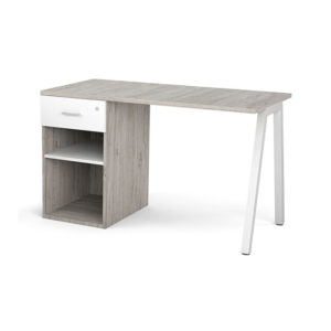 Asio Desk with A Steel Leg 1 Single Drawer & Open Bottom Desk High Pedestal