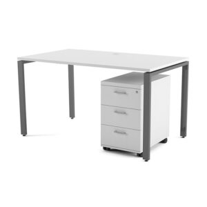 LITEBEAM_SINGLE_1200_MOBILE PEDESTAL_WHITE&SILVER